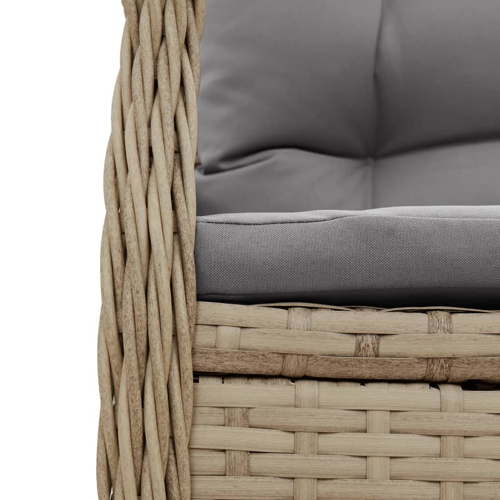 Set da Pranzo da Giardino 9 pz con Cuscini Beige in Polyrattan | homemem39