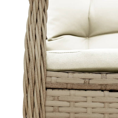 Set da Pranzo da Giardino 7 pz con Cuscini Beige in Polyrattan