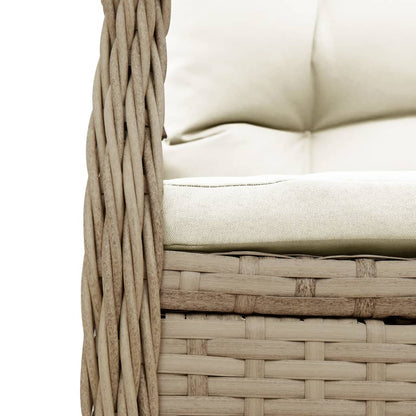 Set da Pranzo da Giardino 7 pz con Cuscini Beige in Polyrattan | homemem39