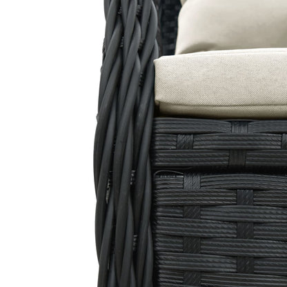 Set da Pranzo da Giardino 5 pz Nero con Cuscini in Polyrattan | homemem39