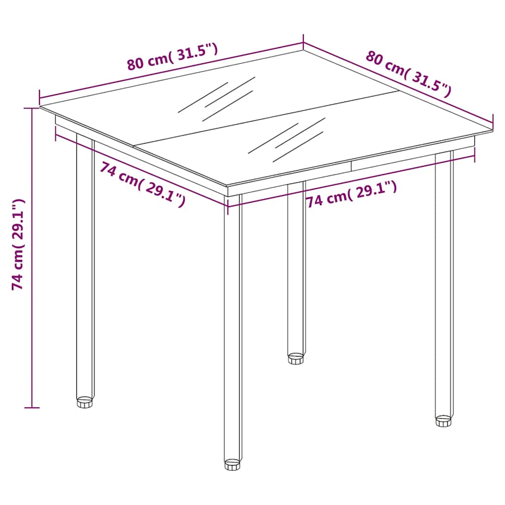 Set da Pranzo da Giardino 3 pz con Cuscini Nero in Polyrattan | homemem39
