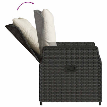 Set da Pranzo da Giardino 5 pz Nero con Cuscini in Polyrattan | homemem39