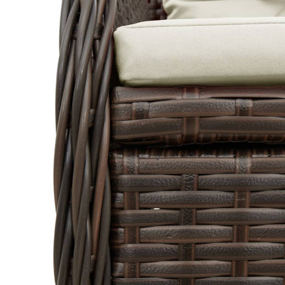 Set da Pranzo da Giardino 5pz con Cuscini in Polyrattan Marrone | homemem39