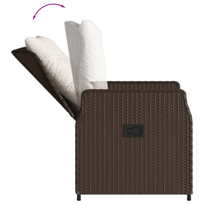 Set da Pranzo da Giardino 7pz con Cuscini in Polyrattan Marrone - homemem39