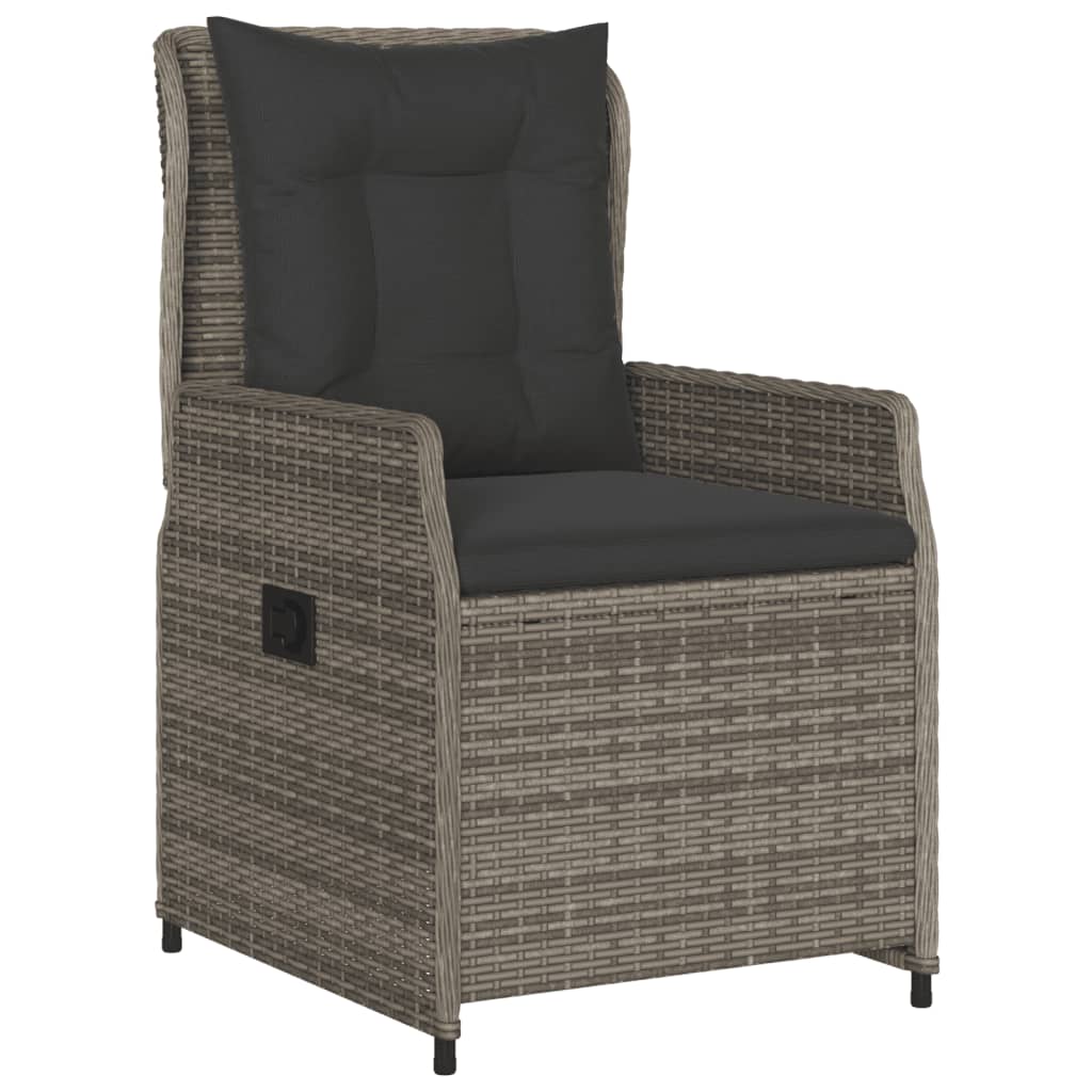 Set da Pranzo da Giardino 5 pz con Cuscini in Polyrattan Grigio | homemem39