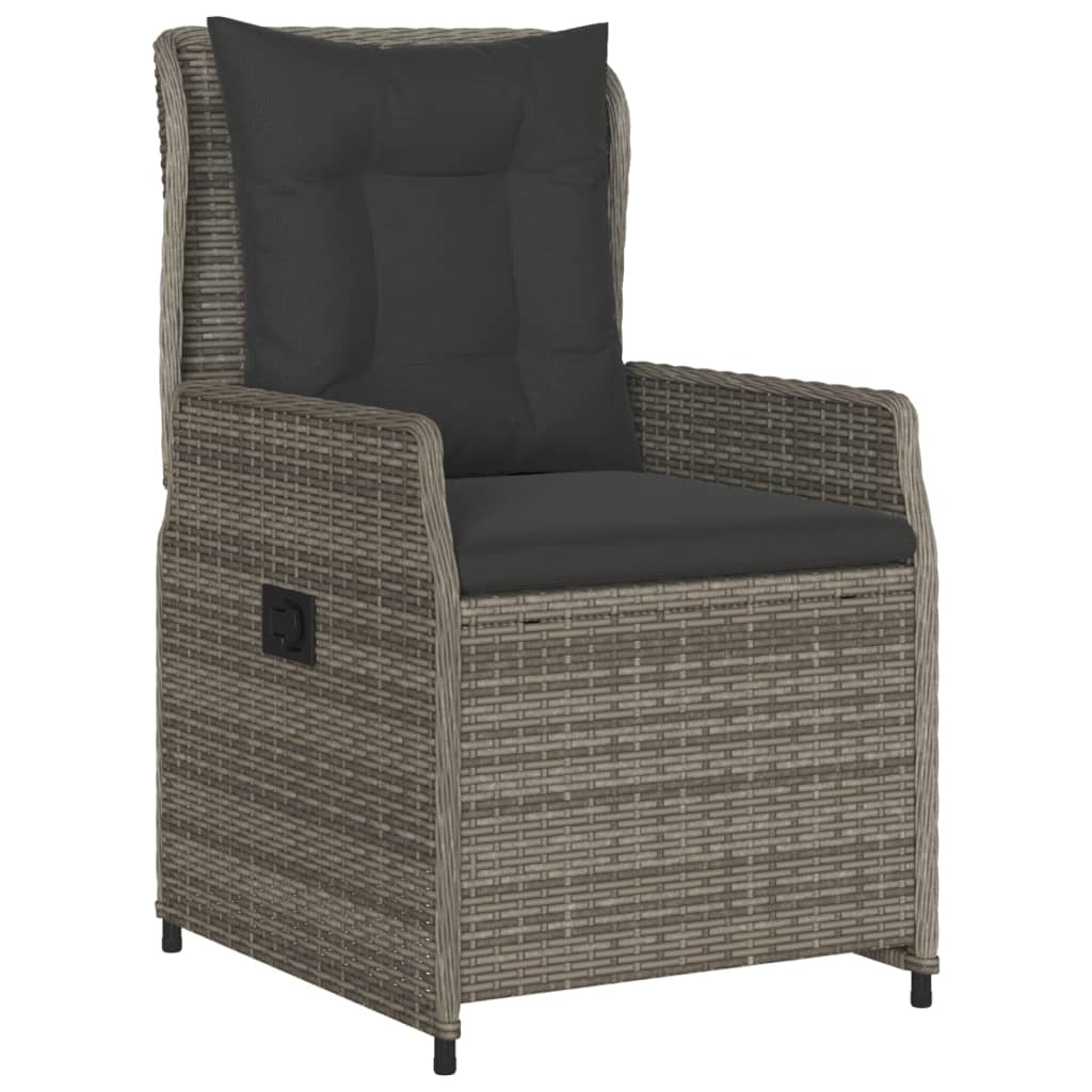 Set da Pranzo da Giardino 5 pz con Cuscini in Polyrattan Grigio | homemem39