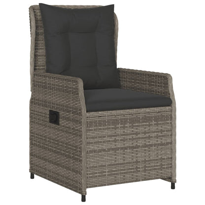 Set da Pranzo da Giardino 5 pz con Cuscini in Polyrattan Grigio | homemem39