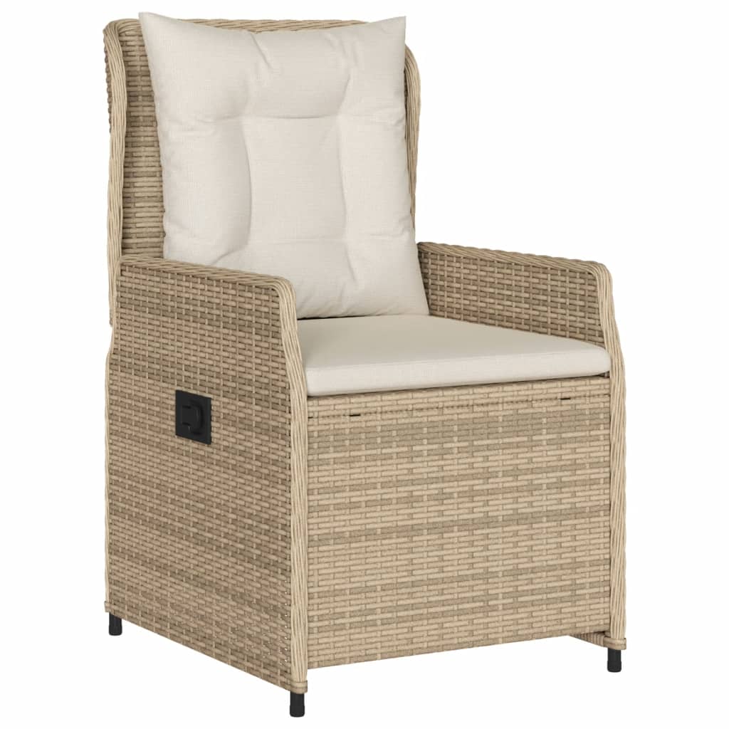 Set da Pranzo da Giardino 3 pz con Cuscini Beige in Polyrattan - homemem39