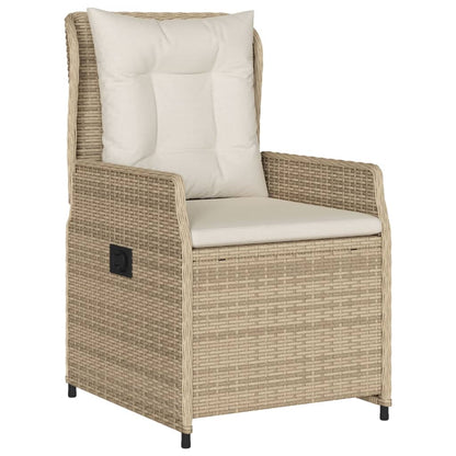 Set da Pranzo da Giardino 7 pz con Cuscini Beige in Polyrattan | homemem39
