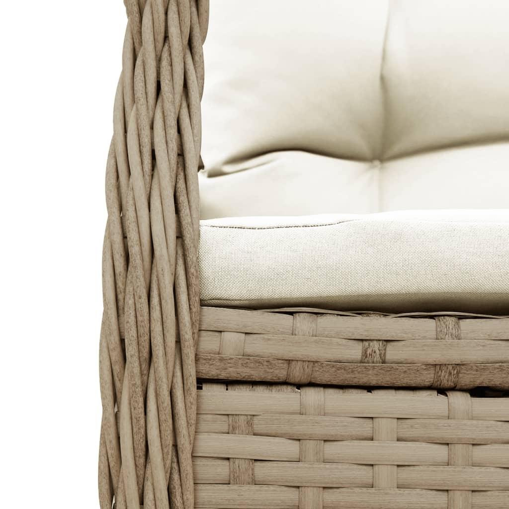 Set da Pranzo da Giardino 7 pz con Cuscini Beige in Polyrattan | homemem39