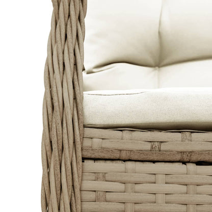 Set da Pranzo da Giardino 7 pz con Cuscini Beige in Polyrattan | homemem39