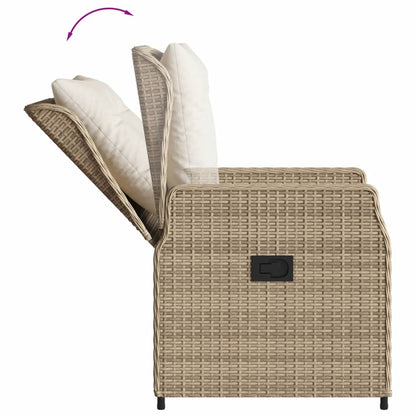Set da Pranzo da Giardino 7 pz con Cuscini Beige in Polyrattan - homemem39