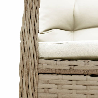 Set da Pranzo da Giardino 7 pz con Cuscini Beige in Polyrattan - homemem39
