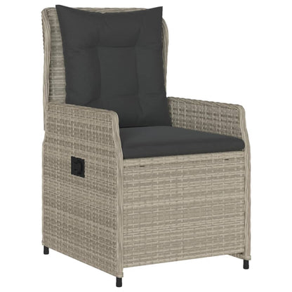 Set Pranzo da Giardino 5pz con Cuscini Grigio Chiaro Polyrattan | homemem39