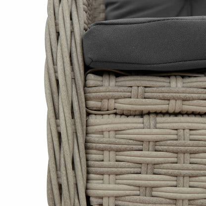 Set Pranzo da Giardino 5pz con Cuscini Grigio Chiaro Polyrattan | homemem39