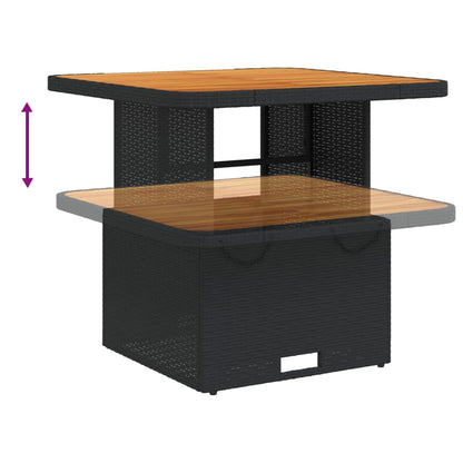 Set da Pranzo da Giardino 3 pz con Cuscini Nero in Polyrattan | homemem39