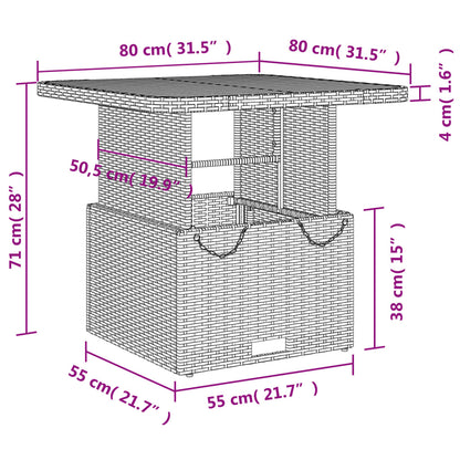 Set da Pranzo da Giardino 5 pz con Cuscini in Polyrattan Grigio | homemem39