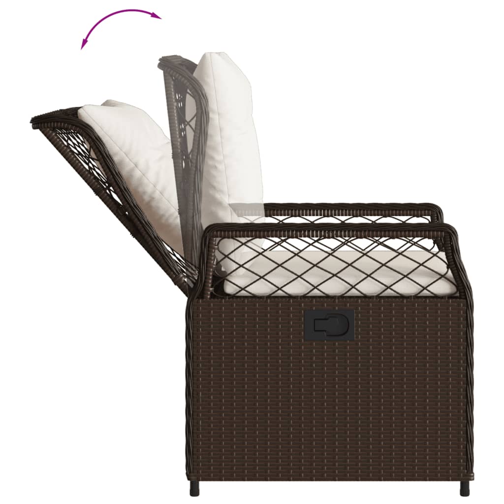 Set da Pranzo da Giardino 7pz con Cuscini in Polyrattan Marrone | homemem39