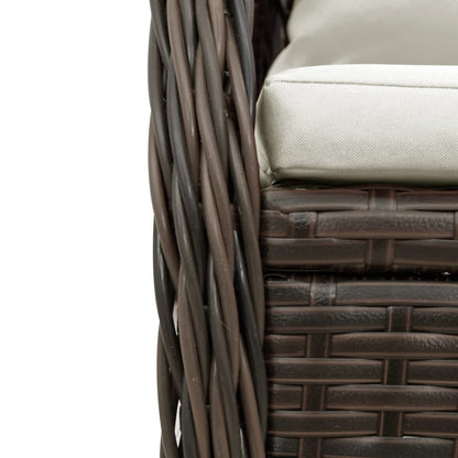 Set da Pranzo da Giardino 7pz con Cuscini in Polyrattan Marrone | homemem39