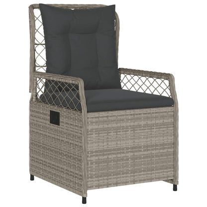Set Pranzo da Giardino 9pz con Cuscini Grigio Chiaro Polyrattan - homemem39