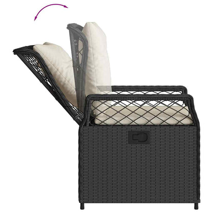Set da Pranzo da Giardino 5 pz Nero con Cuscini in Polyrattan | homemem39