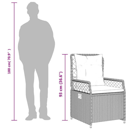 Set da Pranzo da Giardino 5 pz Nero con Cuscini in Polyrattan | homemem39