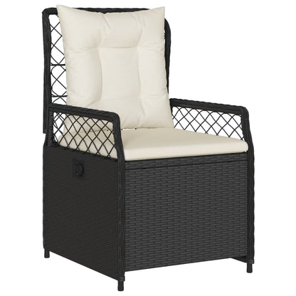 Set da Pranzo da Giardino 7 pz Nero con Cuscini in Polyrattan | homemem39