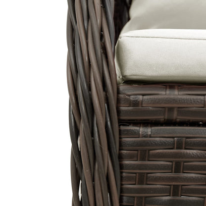 Set da Pranzo da Giardino 5pz con Cuscini in Polyrattan Marrone | homemem39