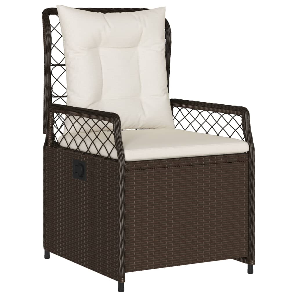 Set da Pranzo da Giardino 5pz con Cuscini in Polyrattan Marrone | homemem39