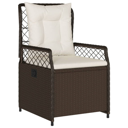 Set da Pranzo da Giardino 5pz con Cuscini in Polyrattan Marrone - homemem39