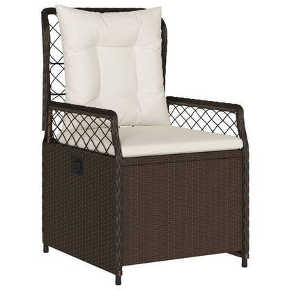 Set da Pranzo da Giardino 7pz con Cuscini in Polyrattan Marrone - homemem39
