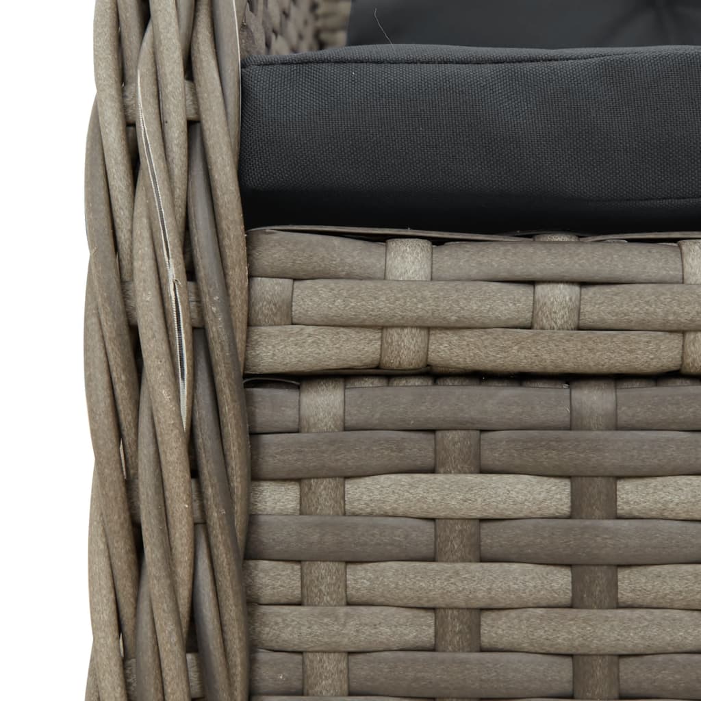 Set da Pranzo da Giardino 5 pz con Cuscini in Polyrattan Grigio | homemem39
