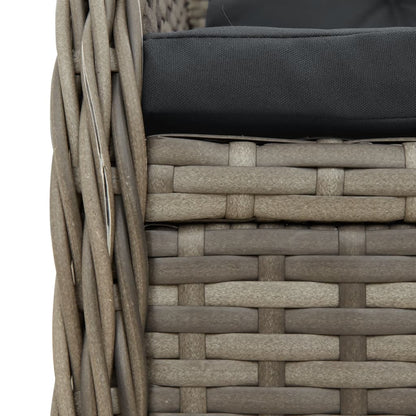 Set da Pranzo da Giardino 5 pz con Cuscini in Polyrattan Grigio | homemem39