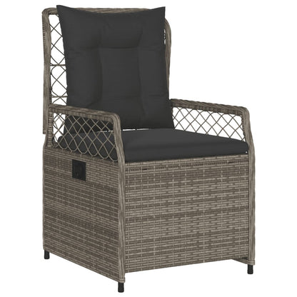 Set da Pranzo da Giardino 3 pz con Cuscini in Polyrattan Grigio | homemem39