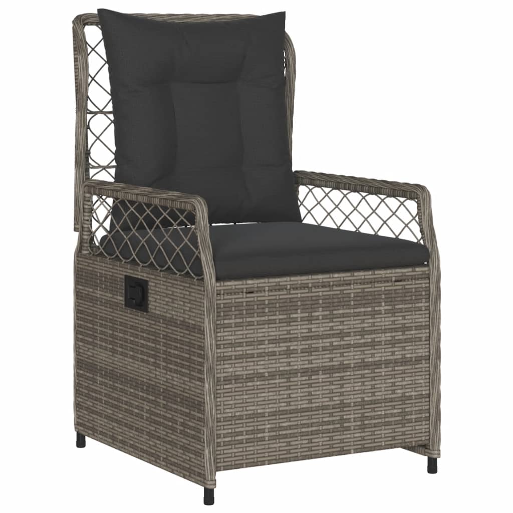 Set da Pranzo da Giardino 5 pz con Cuscini in Polyrattan Grigio - homemem39