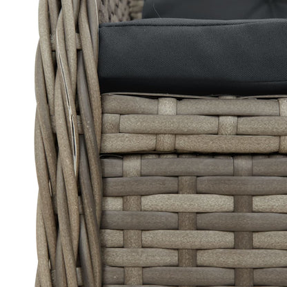 Set da Pranzo da Giardino 5 pz con Cuscini in Polyrattan Grigio | homemem39