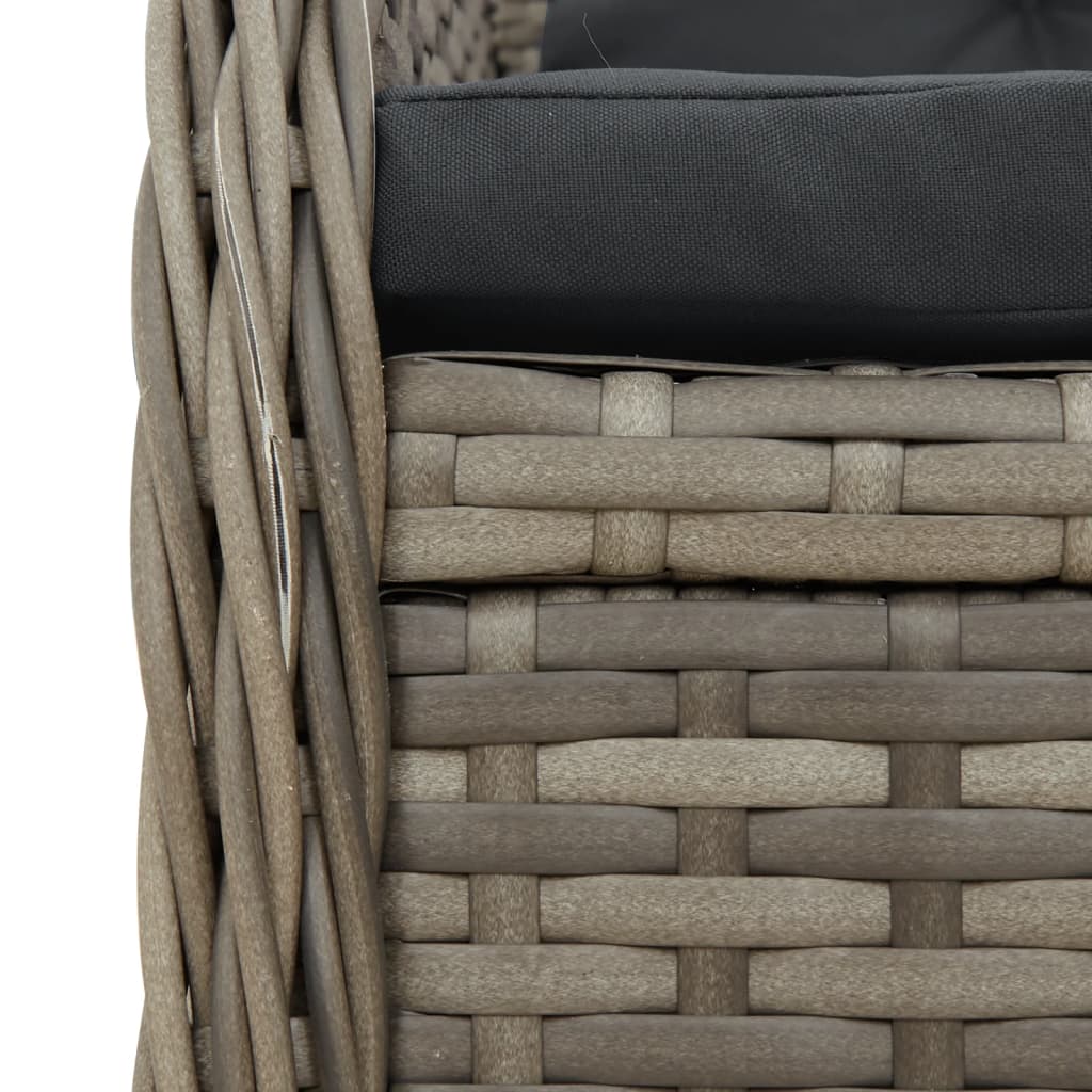 Set da Pranzo da Giardino 7 pz con Cuscini in Polyrattan Grigio | homemem39
