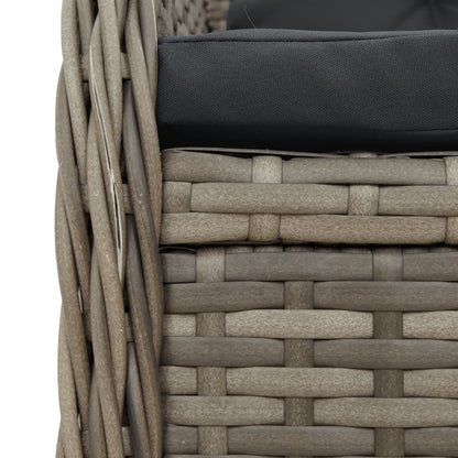 Set da Pranzo da Giardino 9 pz con Cuscini in Polyrattan Grigio | homemem39