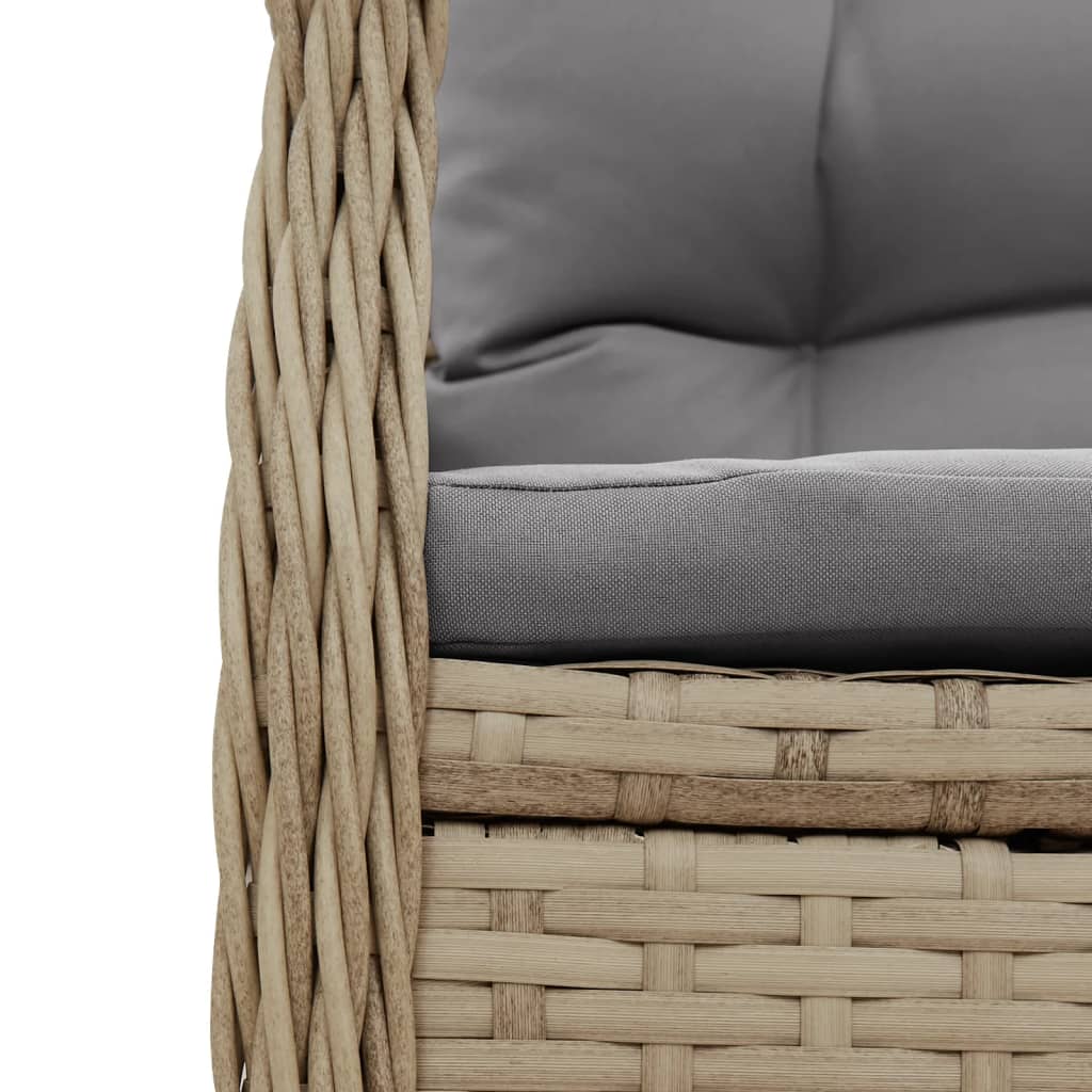 Set da Pranzo da Giardino 5 pz con Cuscini Beige in Polyrattan | homemem39