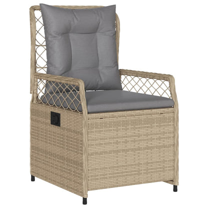 Set da Pranzo da Giardino 7 pz con Cuscini Beige in Polyrattan - homemem39