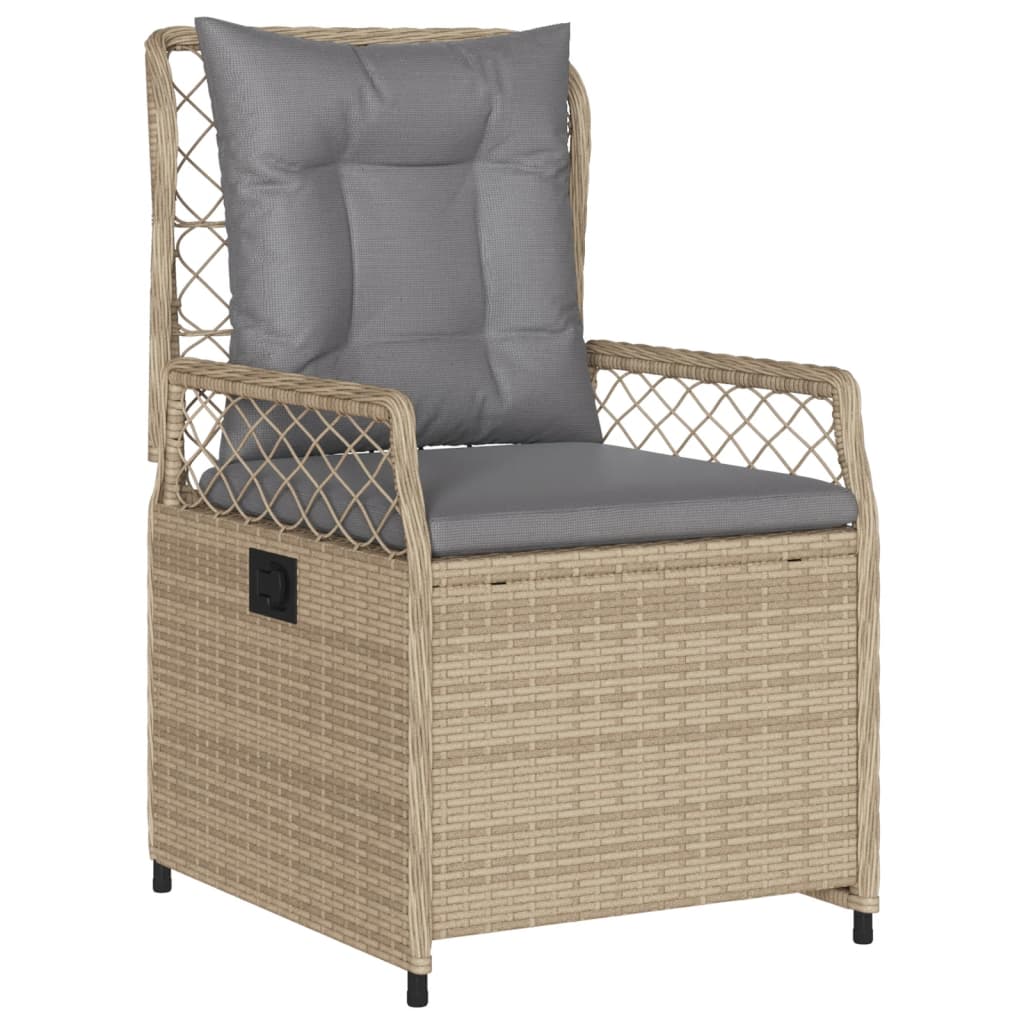 Set da Pranzo da Giardino 9 pz con Cuscini Beige in Polyrattan - homemem39