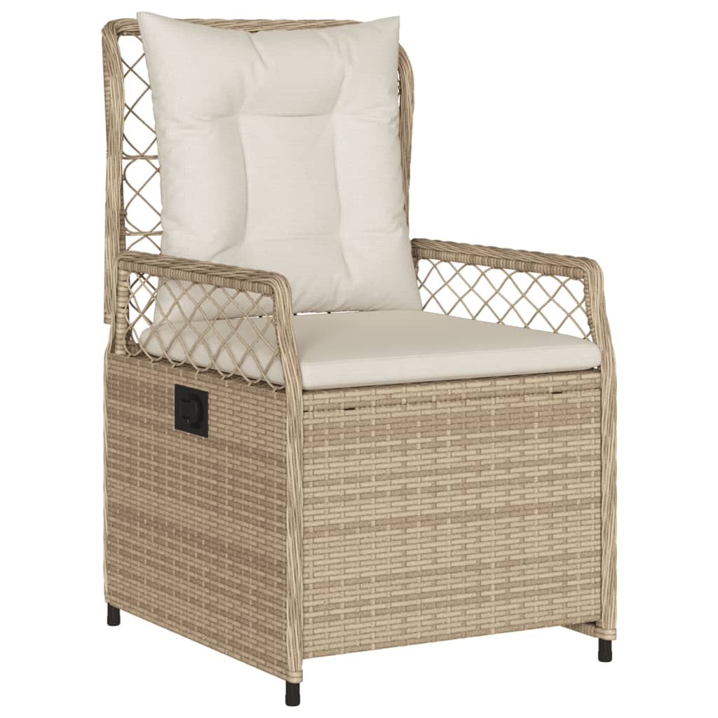 Set da Pranzo da Giardino 3 pz con Cuscini Beige in Polyrattan | homemem39
