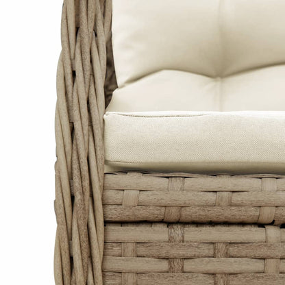 Set da Pranzo da Giardino 9 pz con Cuscini Beige in Polyrattan - homemem39