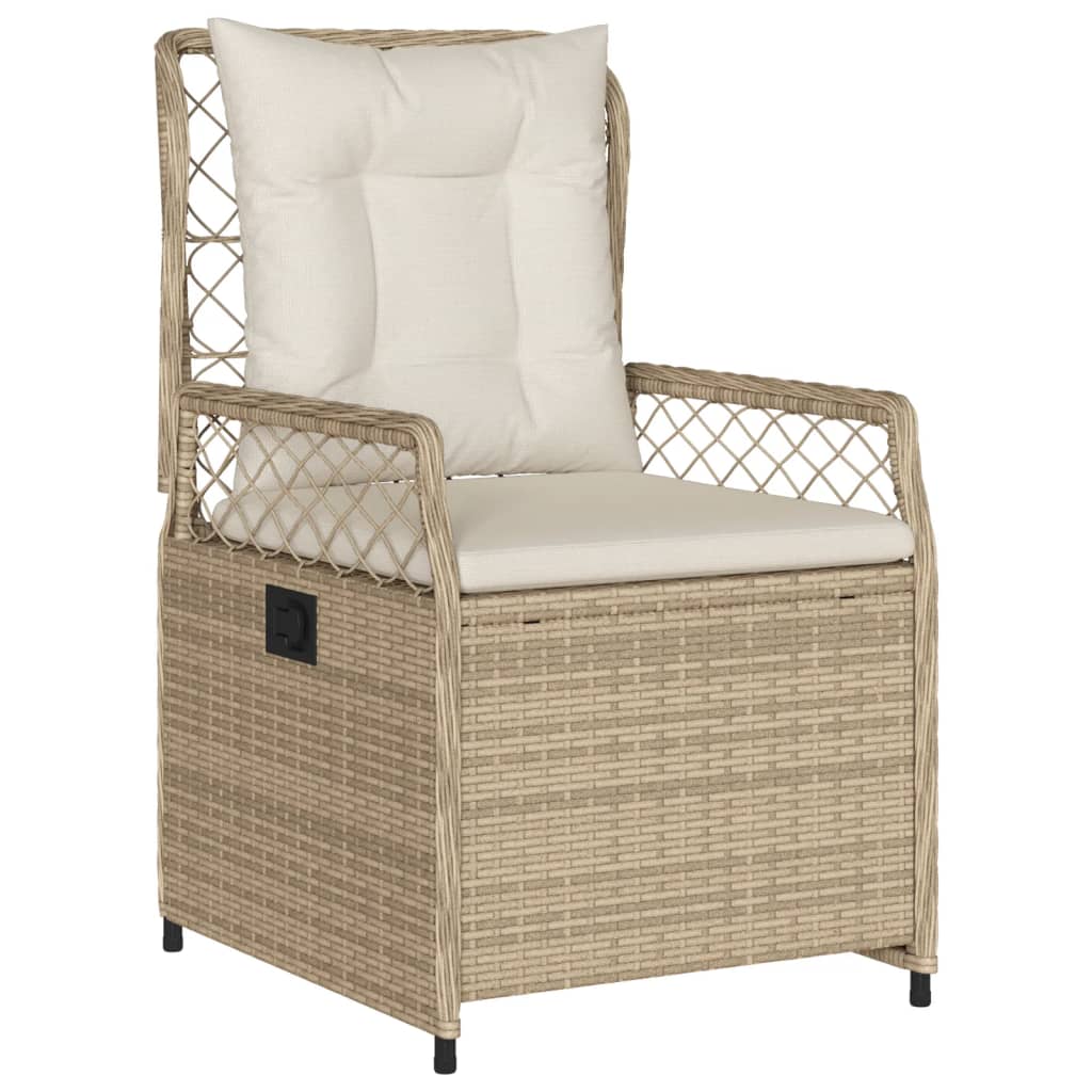 Set da Pranzo da Giardino 9 pz con Cuscini Beige in Polyrattan - homemem39