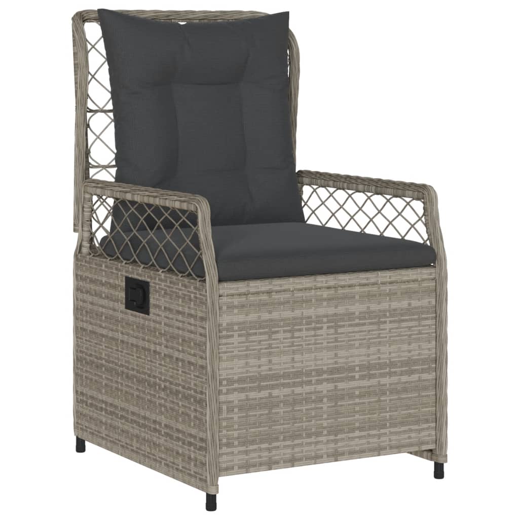 Set Pranzo da Giardino 5pz con Cuscini Grigio Chiaro Polyrattan | homemem39