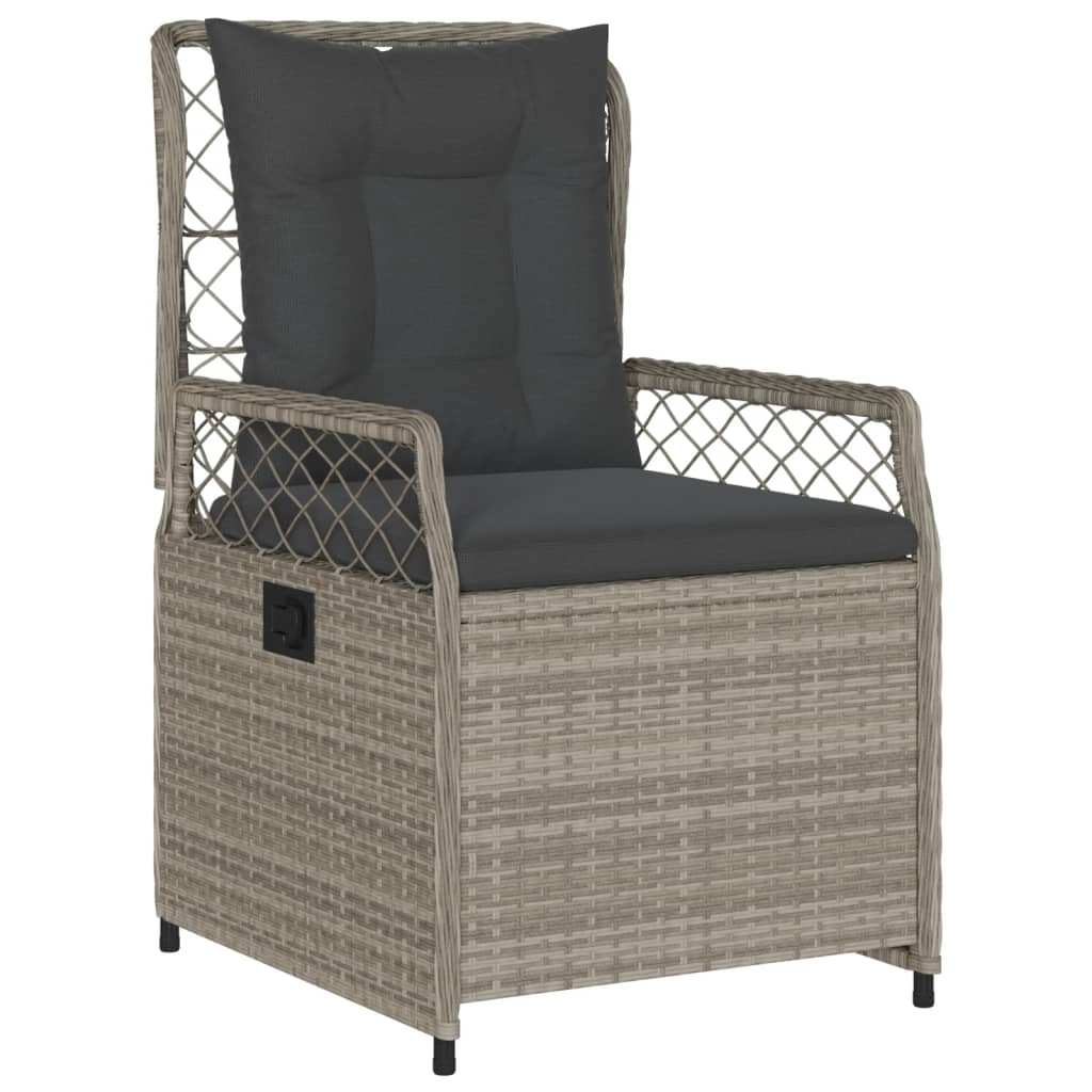 Set da Pranzo da Giardino 7 pz Cuscini Polyrattan Grigio Chiaro | homemem39