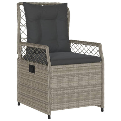 Set da Pranzo da Giardino 7 pz Cuscini Polyrattan Grigio Chiaro | homemem39