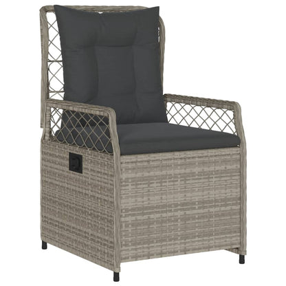 Set Pranzo da Giardino 5pz con Cuscini Grigio Chiaro Polyrattan - homemem39