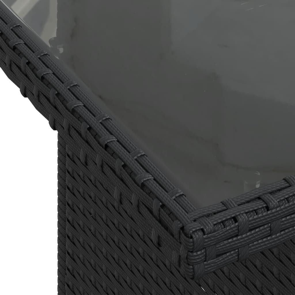 Set Divani da Giardino con Cuscini 7pz Nero Polyrattan | homemem39