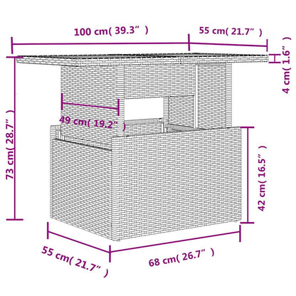 Set Divani da Giardino 7 pz con Cuscini Grigio in Polyrattan | homemem39